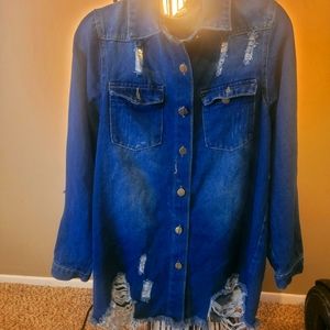 Womans blue jean button up